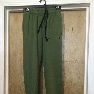 RBX green sweatpants, front pockets ribbed bottom cuff size small